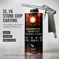 Revêtement sous-carrosserie en acrylique caoutchouté noir Gate 2L, peinture 1K au pistolet, protection anti-éclats de pierre pour atelier automobile, marque privée OEM