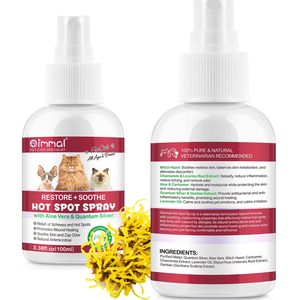 OIMMAI Spray Calmante Natural Antimicrobiano para Aliviar la Picazón 100ml, Curación de Heridas para Mascotas, <span class=keywords><strong>Aloe</strong></span> <span class=keywords><strong>Vera</strong></span>, para Puntos Calientes en <span class=keywords><strong>Gatos</strong></span> - Product Image 3