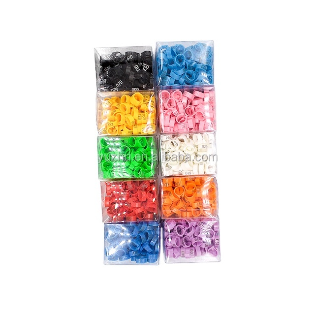 A Small Box of 100pcs 8mm Inner Diameter Identification Rings Plastic Chip Pigeon Ring with Numbers 1-100