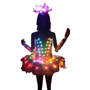 Tutu blanc avec lumières led pour spectacle sur scène, jupe, robe de ballet, tutu lumineux avec lumières led à vendre - Product Image 1
