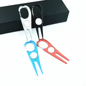 Op Maat Gemaakte Golf Zinklegering Divot Tools Op Maat Gemaakt Blank Black Golf Divot Reparatie Tool Met Bal Makers