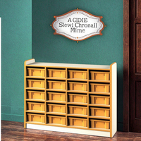 Meuble de rangement scolaire universel en bois contemporain coloré, durable et écologique pour enfants