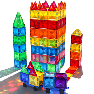 Magplayer Regalos de Navidad <span class=keywords><strong>Bloques</strong></span> Magnéticos de Juguete de 100 y 120 Piezas Set de Construcción Magnético Baldosas Magnéticas para Niños - Product Image 1