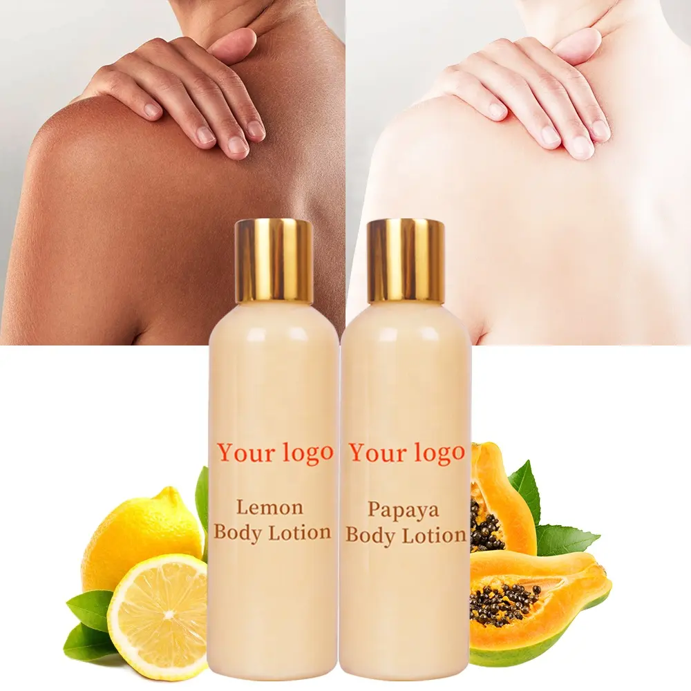 Korea Organic Vegan Skin Bleaching Cream Lemon Papaya Anti-age Whitening Body Lotion