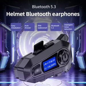 A1 Motorcycle Helmet Speakers Headset Helmet Headphone With IPX6 Waterproof Headphone Speakers Compatible With All Helmets