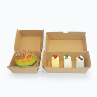 Boîtes en papier kraft jetables de vente chaude boîte d'aliments à emporter emballage boîte à gâteau hamburger