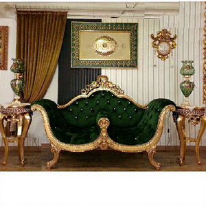 Chaise-diván de salón victoriano tallado a mano para el hogar, sofá de diseño único de estilo italiano para sala de estar, venta al por mayor - Product Image 1