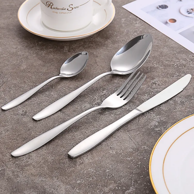 Wholesale Strong Flatware Fork and Spoon Knife Set High Quality Stainless Steel Cutlery Set