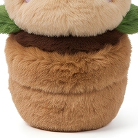 Pot de fleurs en peluche en forme de tête de chat, jouet en peluche doux, poupée en fausse fleur pour cadeau et décoration