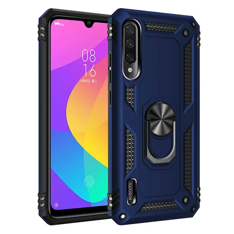 New Style Shockproof Ring Holder Kickstand 2 In 1 TPU PC Armor Mobile Phone Back Cover Shell Case For Xiaomi CC9E For Mi A3