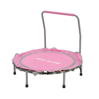 Trampoline pour enfants Tianxin personnalisé rose avec poignée en U, tissu en cuir PU, tapis haute élasticité, mini trampoline de fitness pour les sports d'intérieur