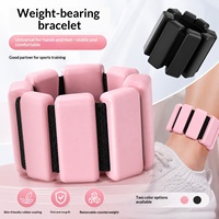 Bracelets lestés TPE roses de 1 lb, poids réglables pour poignets et chevilles, sangles élastiques en velcro pour la course à pied, la remise en forme et l'entraînement