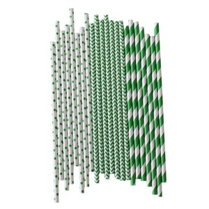 Disposable Paper Straws 7x210Mm With Gold Stars And Patterns For Party Use - Product Image 5