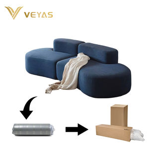 Compras en el Extranjero, Muebles de Alquiler a Bajo Precio, Calidad Garantizada, Sofá Grande de Franela Azul, Muestras Gratis con Envío Gratuito - Product Image 2