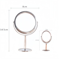 Table de toilette double face en acier inoxydable 1x/3x/5x avec miroir de maquillage Miroir de maquillage cosmétique à led