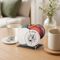 Sous-verres en papier écologiques certifiés, impression de logo personnalisée, impression numérique, sous-verres absorbants en pulpe, vente en gros, durables