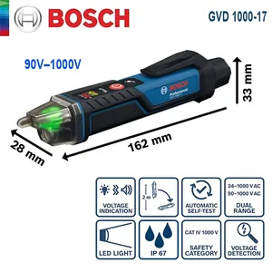 Détecteur de tension sans contact <span class=keywords><strong>Bosch</strong></span> GVD 1000-17, testeur de tension 24V-1000V, stylo indicateur de tension, auto-test de tension, détecteur intelligent de point de rupture - Product Image 1