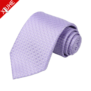 Cravates en polyester extra longues de couleur unie classique de haute qualité cravates à la mode en jacquard <span class=keywords><strong>lavande</strong></span> pour hommes vente en gros - Product Image 3