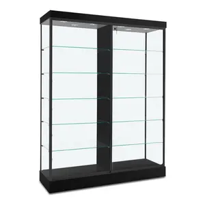 Tela de vidro temperado transparente, prateleira para parede de vidro temperado para exibição de vidro madeira comercial