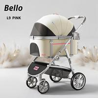 Poussettes pour chiens à 4 roues pour petits chiens et chats, poussette pour animaux de compagnie 3 en 1 avec porte-bébé amovible, avec porte-gobelet et siège auto