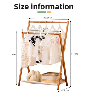 ราวแขวนเสื้อผ้าแบบตั้งพื้นสำหรับคนขี้เกียจ ดีไซน์มินิมอลอเนกประสงค์ ใช้จัดเก็บและตากผ้าในห้องนอน - Product Image 6