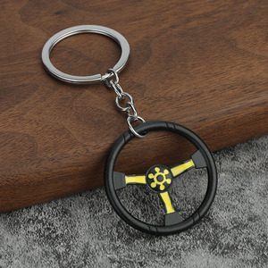 Llavero de aleación de zinc con diseño de volante de carreras, moderno, de fábrica, pequeño regalo creativo para parejas, colgante para bolso - Product Image 6
