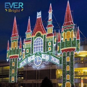 Château illuminé en 3D pour l'extérieur, décoration d'arche de Noël pour drive thru winter zoo light show - Product Image 1