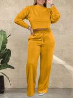 Ensemble de sport décontracté pour femmes, ensemble de sport uni à taille courte pour femmes, ensemble de sport pull-over pour femmes