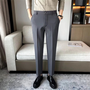 <span class=keywords><strong>Pantalon</strong></span> <span class=keywords><strong>de</strong></span> <span class=keywords><strong>costume</strong></span> d'été slim pour hommes sans repassage Petit <span class=keywords><strong>pantalon</strong></span> habillé <span class=keywords><strong>Pantalon</strong></span> décontracté à neuf points - Product Image 5