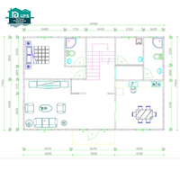 Diseño de Lujo, Alta Calidad, Vivienda Modular de 2 Pisos con Techo a Dos Aguas y 4 Dormitorios, Espacio de Vivienda Modular, Oficina en el Patio Trasero, Villa