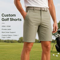 Shorts de golf pour hommes à imprimé feuille de sauge personnalisé, bas de pantalon extensibles à séchage rapide, OEM ODM, marque privée, approvisionnement en gros