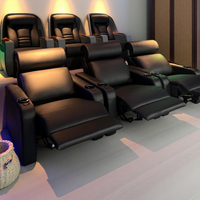 CHIHU Luxuriöses Modernes Sofa-Set Kino-Schlafsofa Holz Kunstleder-Polsterung Elektrischer Relaxsessel Ausziehbare Funktionen
