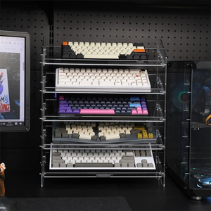 卸売クリアアクリルオーガナイザーデスクトップシェルフホルダーカスタマイズキーボードメカニカルキーボードアクリルキーボードディスプレイスタンド - Product Image 3