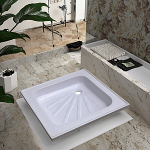 Modern Square Deep Acrylic <strong>Shower</strong> <strong>Tray</strong> Waterproof with Stainless Steel <strong>Leg</strong> for Bathroom &amp; <strong>Shower</strong> Room - Product Image 3