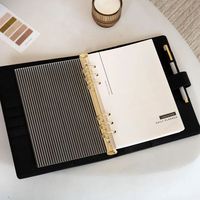 Couverture de planificateur en vinyle cannelé en acrylique pour classeur à 6 anneaux, planificateur de budget texturé transparent en acrylique