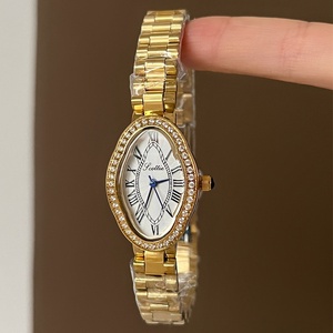 Oval <b>Case</b> Full Zircon Inlaid Women Wrist <b>Watch</b> Minimalist Trendy Bracelet <b>Watch</b> Daily Dress Accessory Wholesale Bulk Supply - Product Image 2