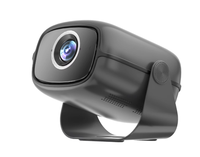 Projecteur intelligent portable avec support rotatif, système Android intégré, prise en charge Wi-Fi et Bluetooth, commande vocale IA, haut-parleurs intégrés, pour la maison et l'extérieur