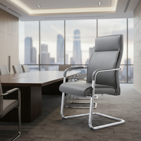 Chaise de bureau ergonomique moderne en cuir PU avec accoudoirs fixes et appui-tête, empilable, pour la maison, le bureau, le salon, les réunions, les ateliers