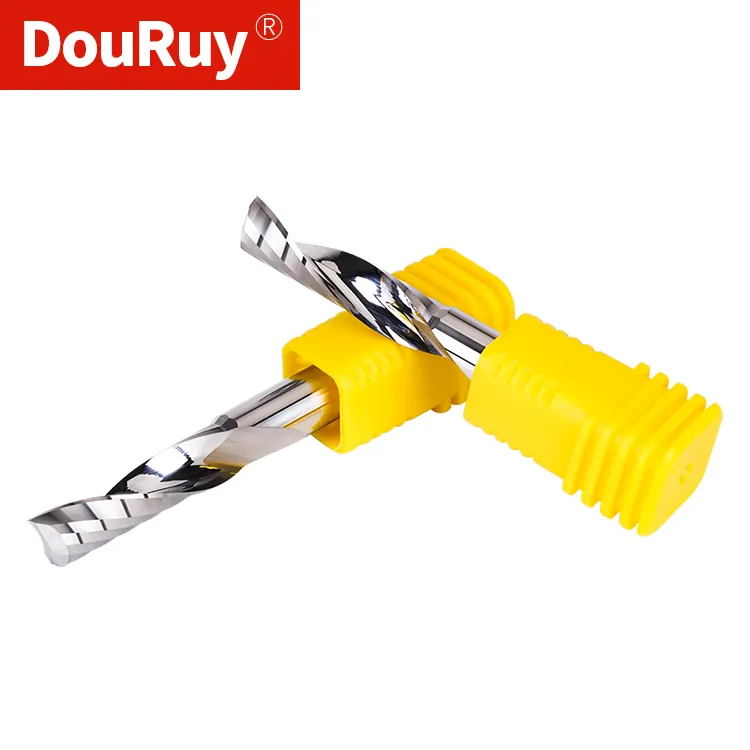 DouRuy solid carbide 1 Flute Upcut Spiral End Mill CNC Router Bit milling tools cutter cnc router bits for wood