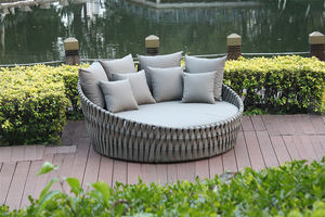 เตียงนอนกลางวันทำจากเชือกทอกรอบอลูมิเนียมแบบใช้สำหรับสวนและชายหาดขนาดใหญ่ - Product Image 6