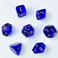 Jeu de dés de jeu de rôle RPG professionnel en cristal transparent polyédrique acrylique peint à la main personnalisable