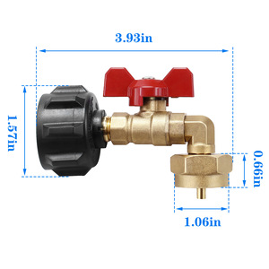 Adaptateur QCC1 en laiton pour le remplissage de bouteilles de propane d'extérieur en Amérique du Nord avec robinet à bille pour réchauds de camping - Product Image 2