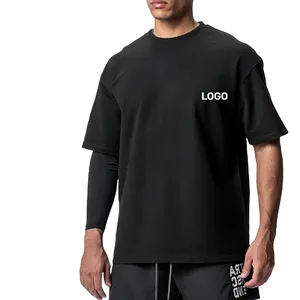 Custom T Shirts Your Own Brand Fashion 230 Gsm 100 Cotton Overside Men Raw Hem Pocket T Shirt Printing Usa