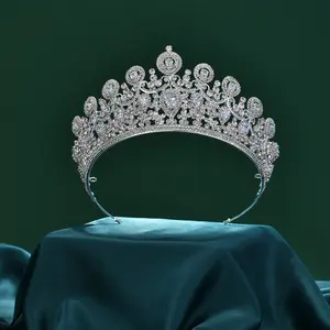 ROMANTIC Luxury Zircon Rhinestones Princess Headdress Bridal Hair Jewelry Pageant Prom Wedding Tiaras Crown