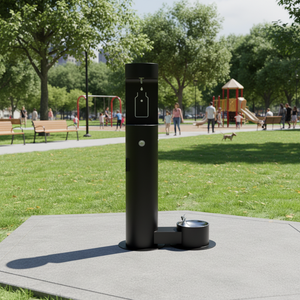 نافورة شرب خارجية للحيوانات الأليفة متوافقة مع الإنسان، مع وعاء من الفولاذ المقاوم للصدأ 304 للملاعب والحدائق - Product Image 5