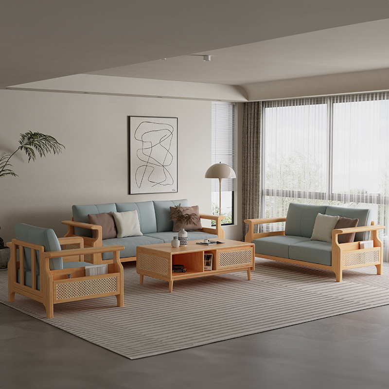 2025 New Solid Wood Sofa Set