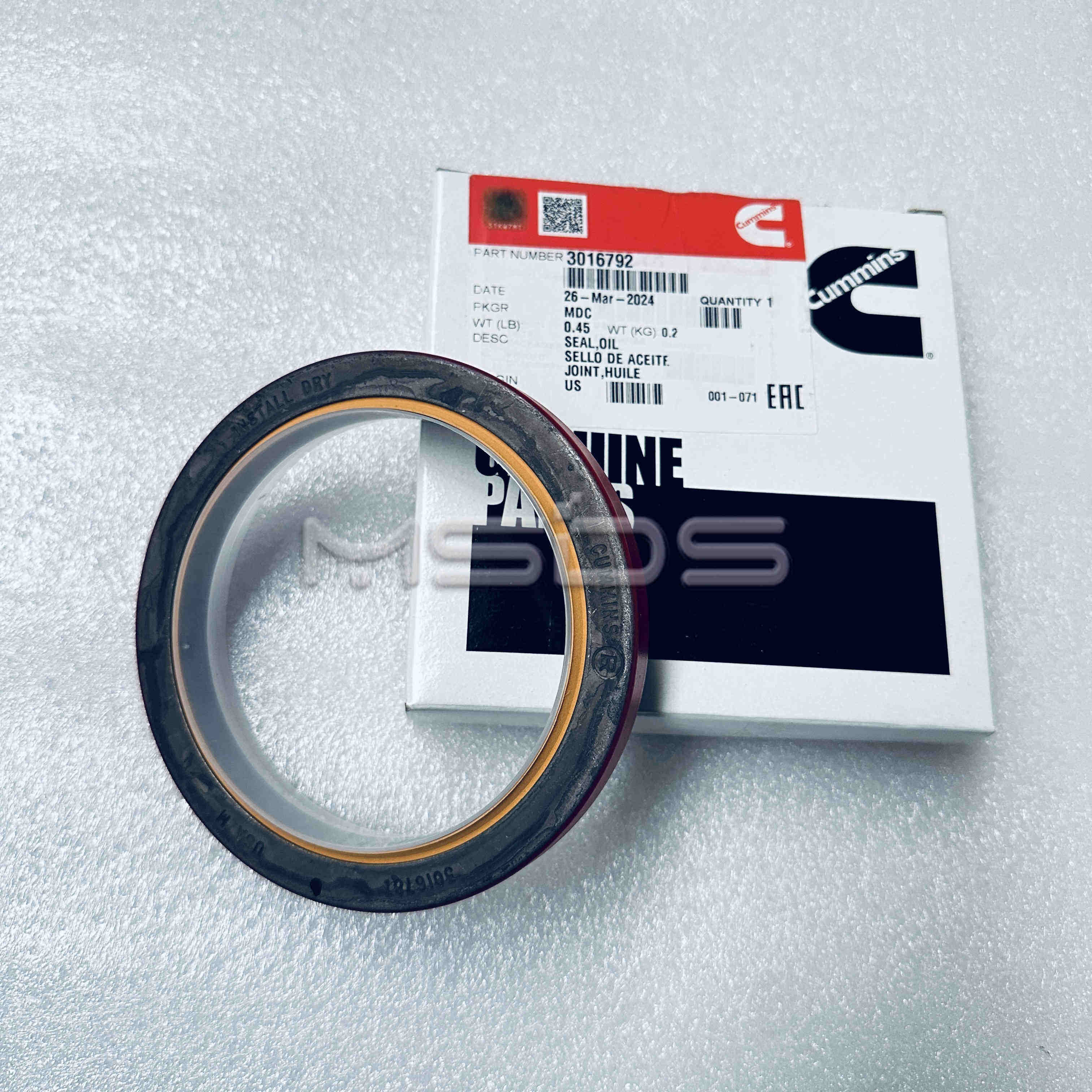 K③ K19 K38 K50 QSK23 T30 Cummins Engine Parts Oil Seal 3016792