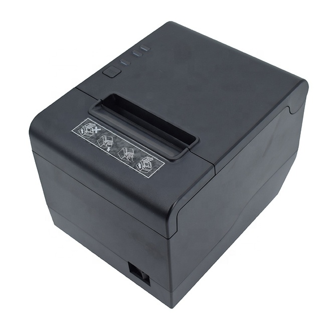 80mm Desktop Thermal Receipt Printer USB+LAN Auto Cutter Support Wall Mounting in Stock