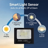 Projecteur LED solaire intelligent à télécommande, résistant aux intempéries, haute efficacité, pour villa, cour et espaces publics