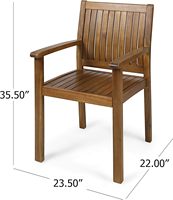 Chaises d'extérieur en bois d'acacia (lot de 2), teck